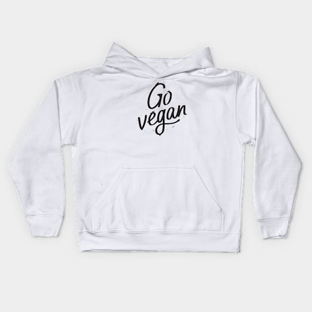 Go Vegan Kids Hoodie by wahmsha